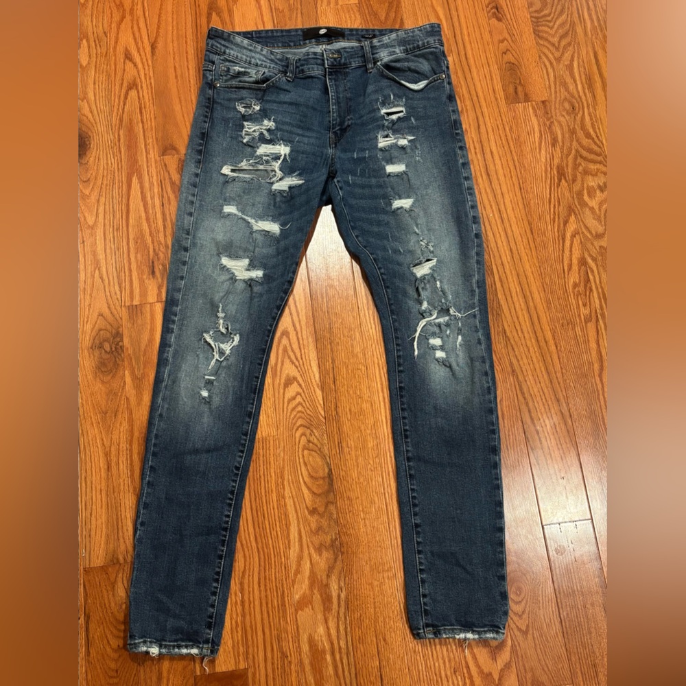 Jordan Craig Blue Skinny Distressed Jeans